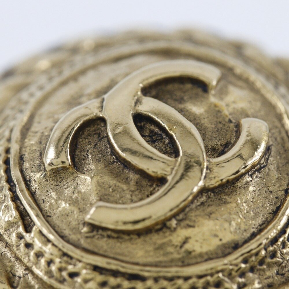 CHANEL Authentic Vintage Gold Logo Earrings - Picture 5 of 8